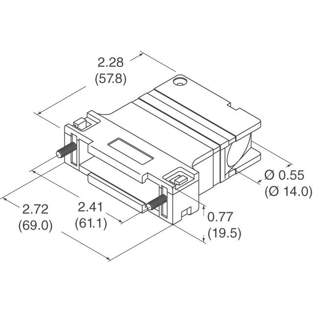 165X13459XE Conec  Capots de connecteurs D-Sub en forme de D